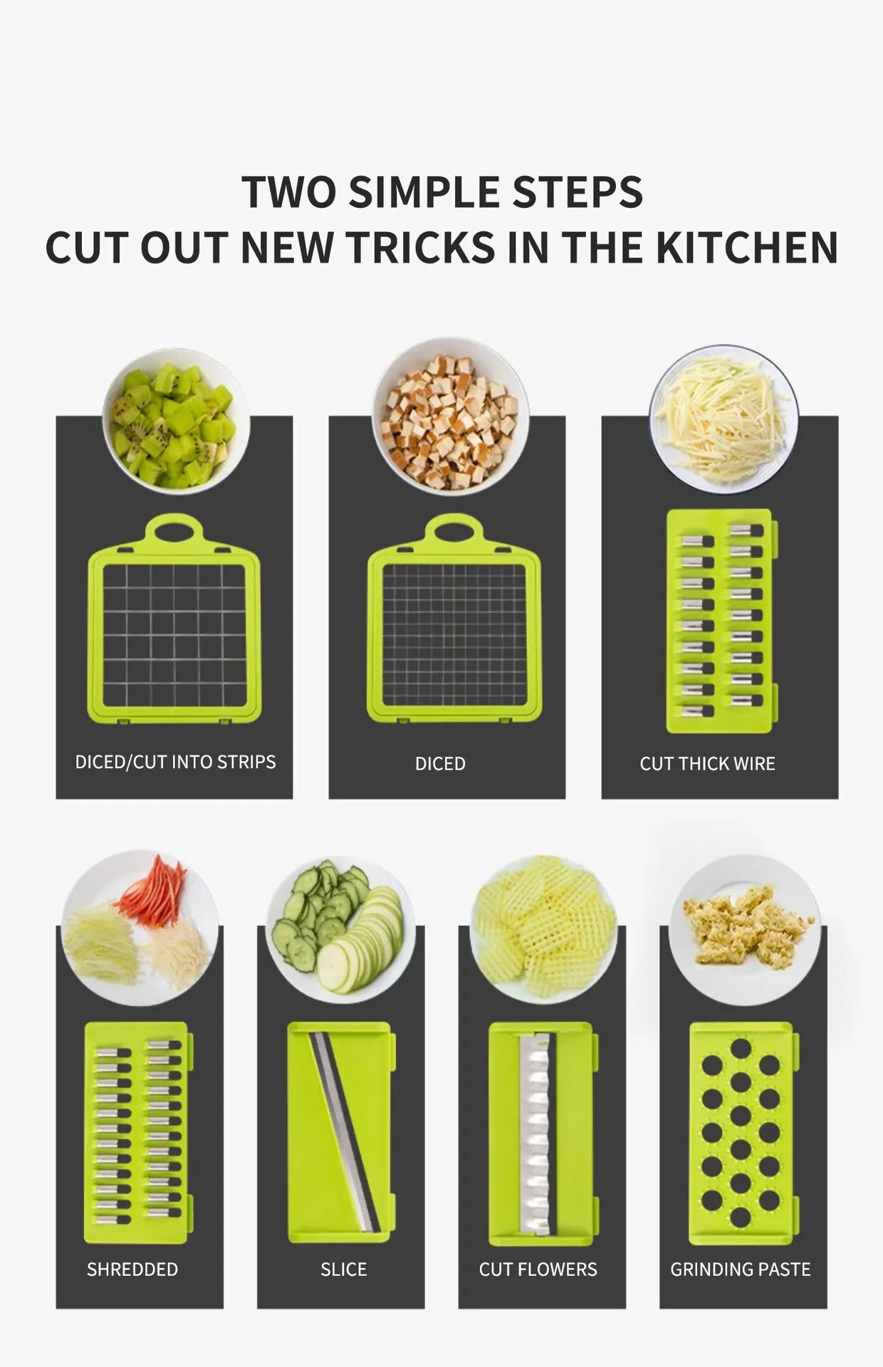 12 in 1 Multifunctional Veggie Slicer & Chopper Set(1 Pc)