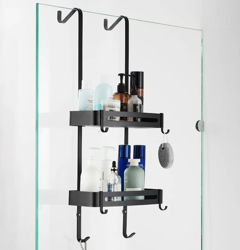 Nail-Free Hanging Bath Shelves
