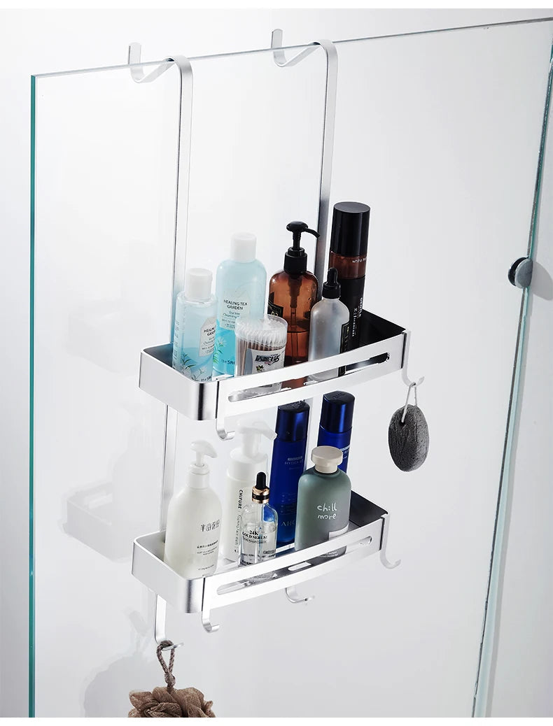 Nail-Free Hanging Bath Shelves