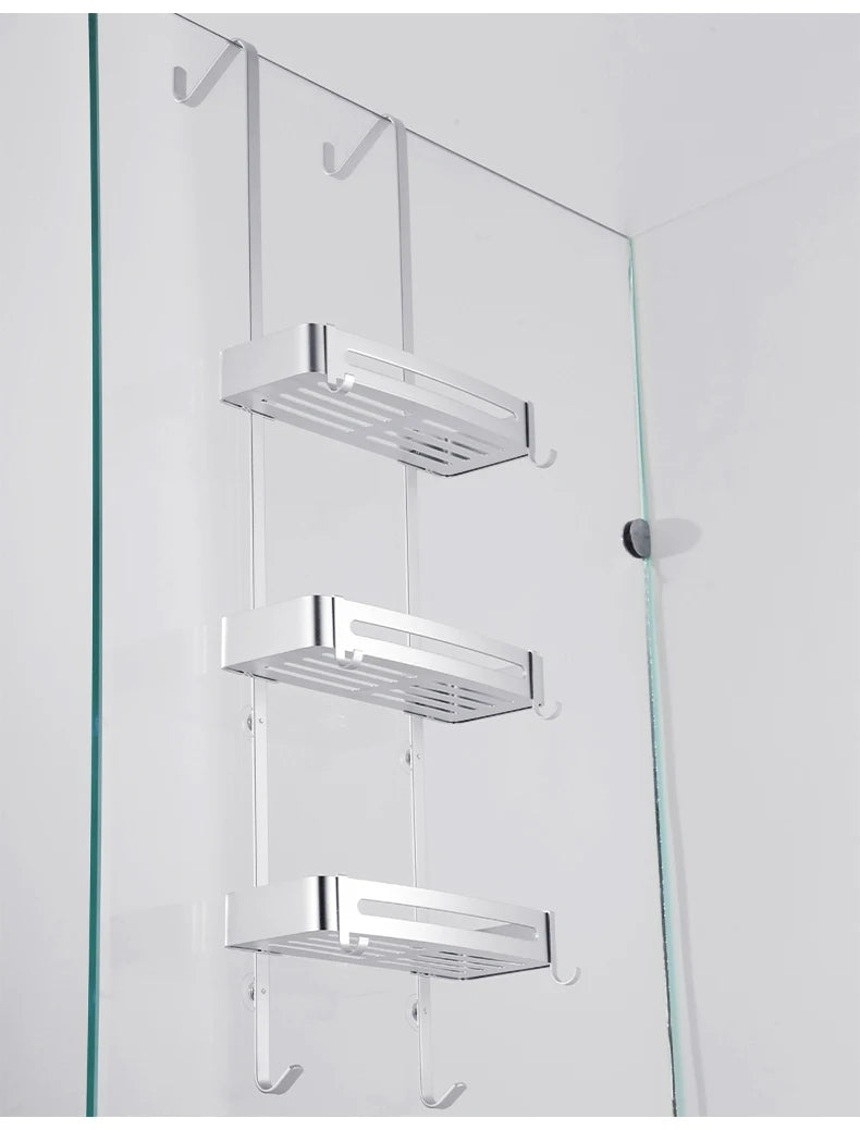 Nail-Free Hanging Bath Shelves