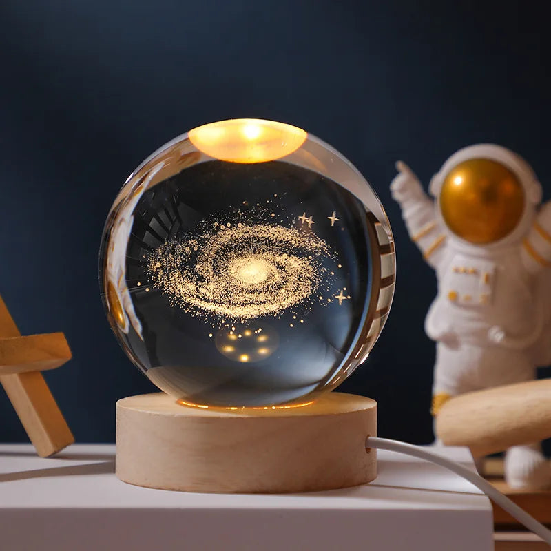 3D Crystal Ball Planet Night Light(6/8 cm)Premium Quality