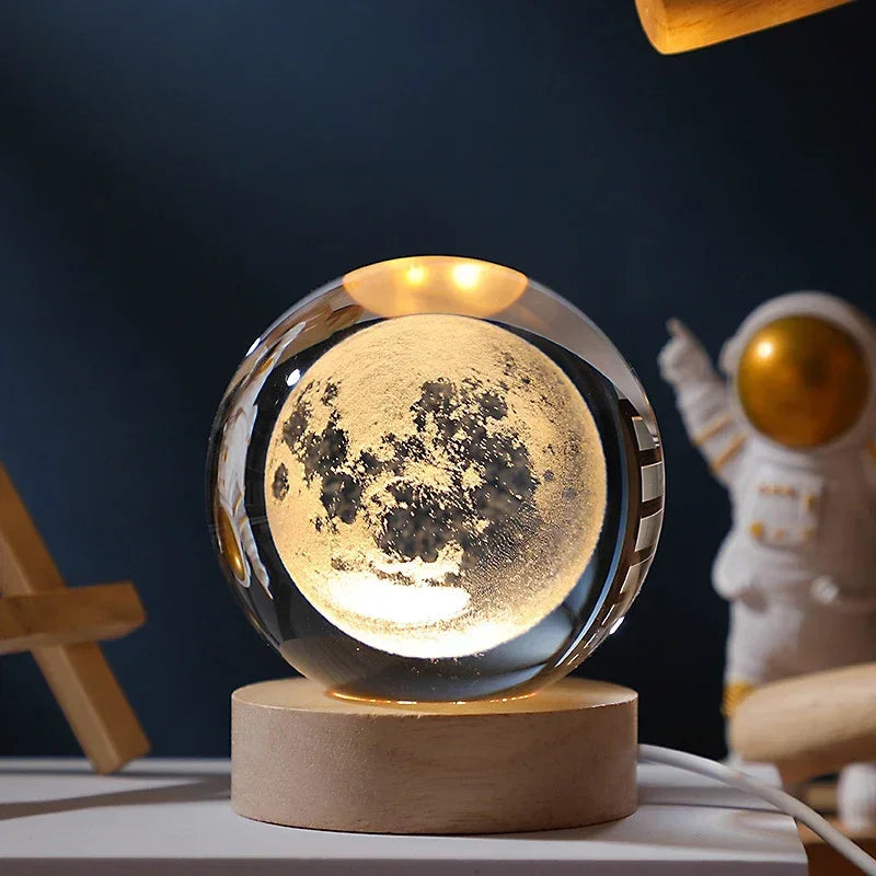 3D Crystal Ball Planet Night Light(6/8 cm)Premium Quality