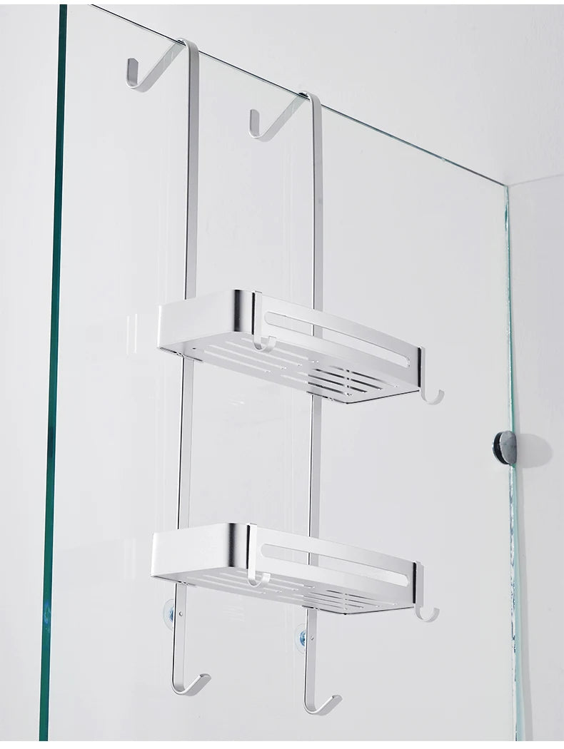 Nail-Free Hanging Bath Shelves
