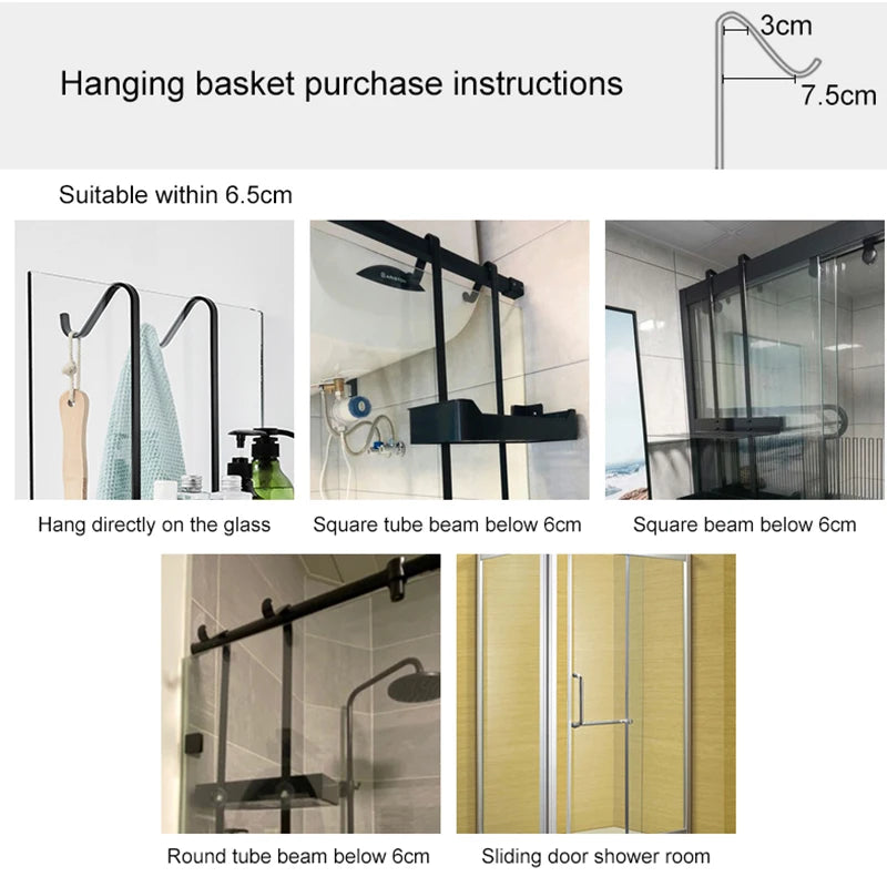 Nail-Free Hanging Bath Shelves