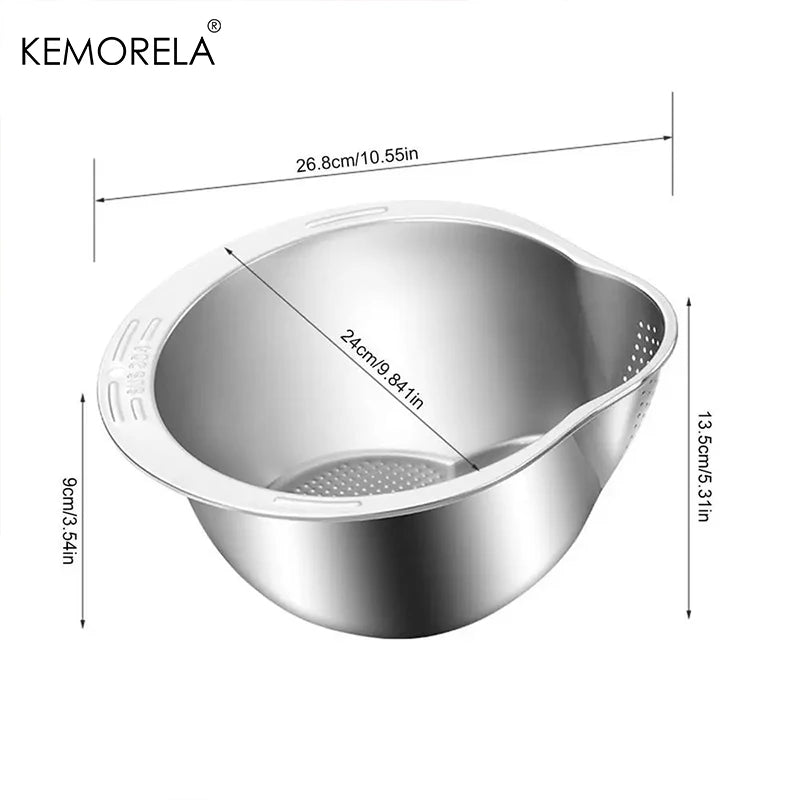 Rice,Fruit,Vegetable Washer Strainer Bowl Stainless Steel