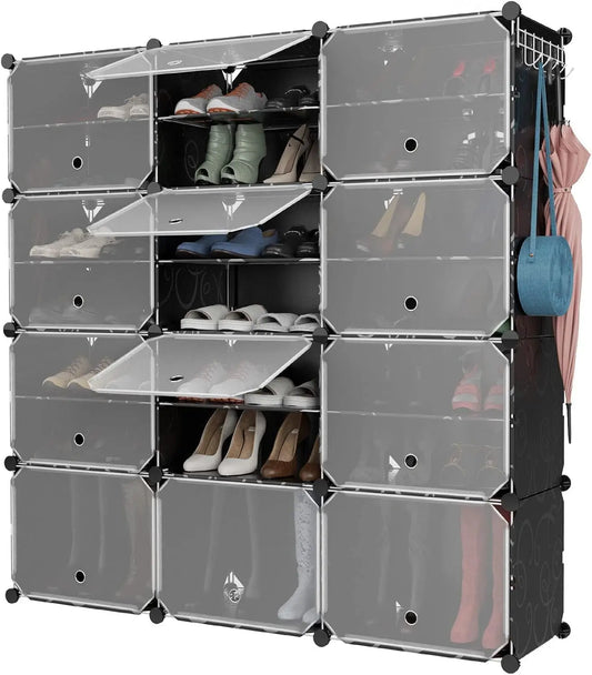 Expandable 48-Pair Shoe Organizer with Door(8-Tier)