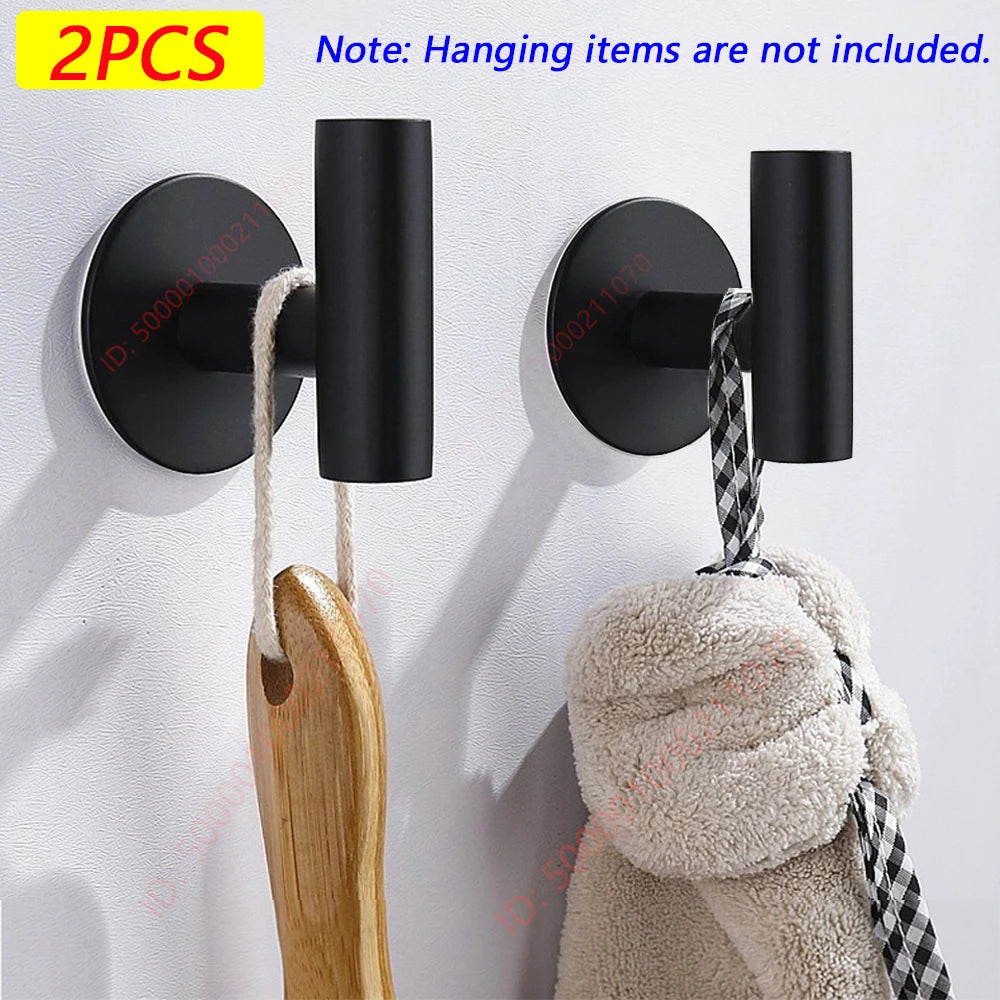 2Pcs Stainless Steel Adhesive Wall Hooks