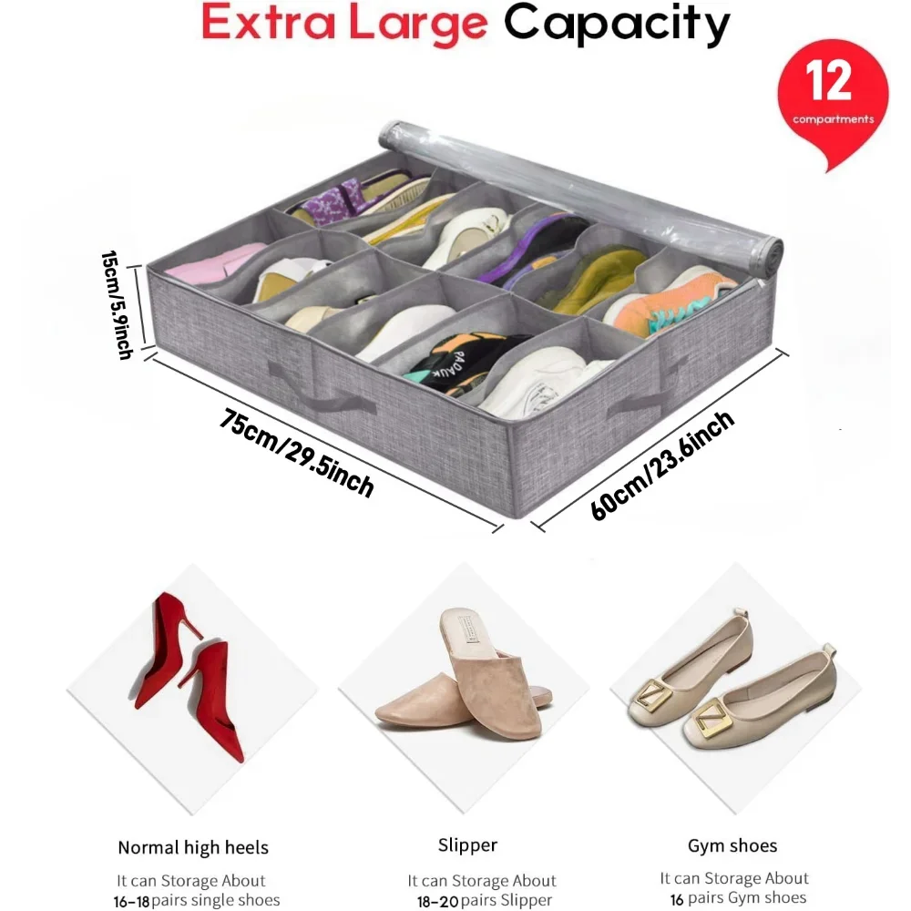 Under-Bed Shoe Organizer (12-Pair)