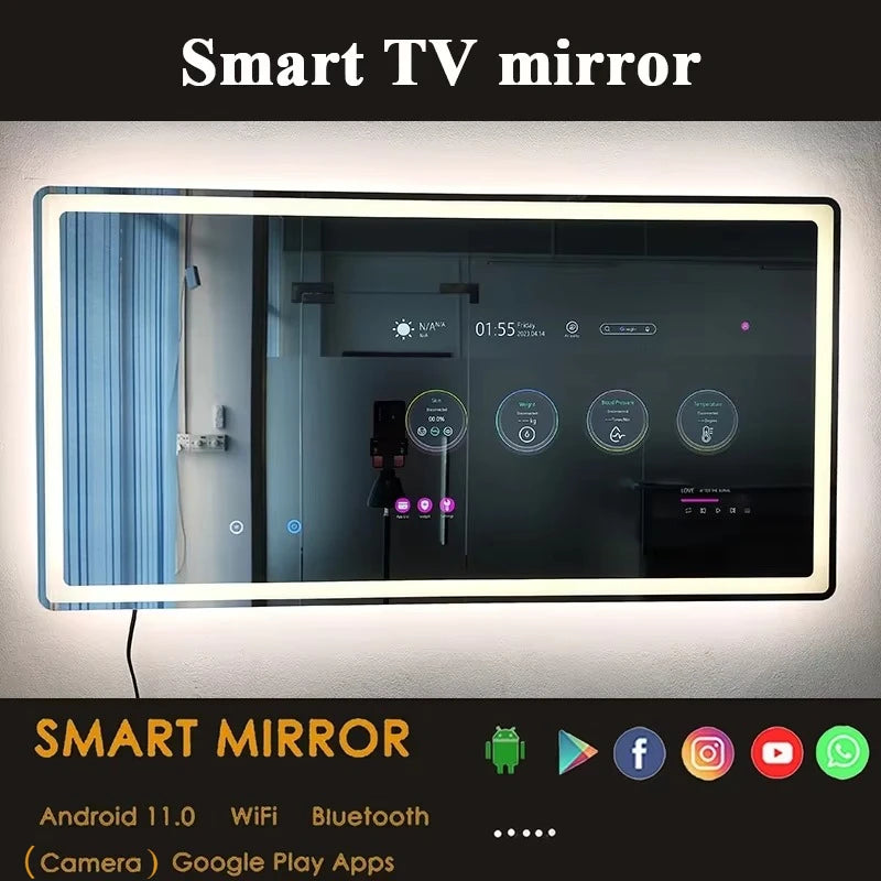 Luxury Glass Smart Mirror with Android TV & LEDs