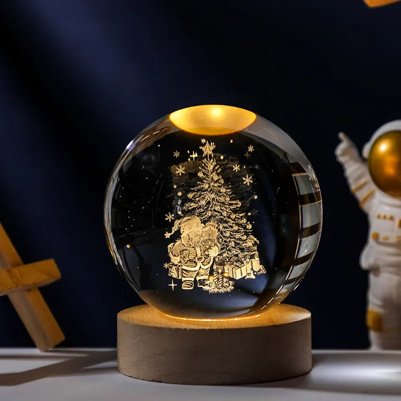 3D Crystal Ball Planet Night Light(6/8 cm)Premium Quality