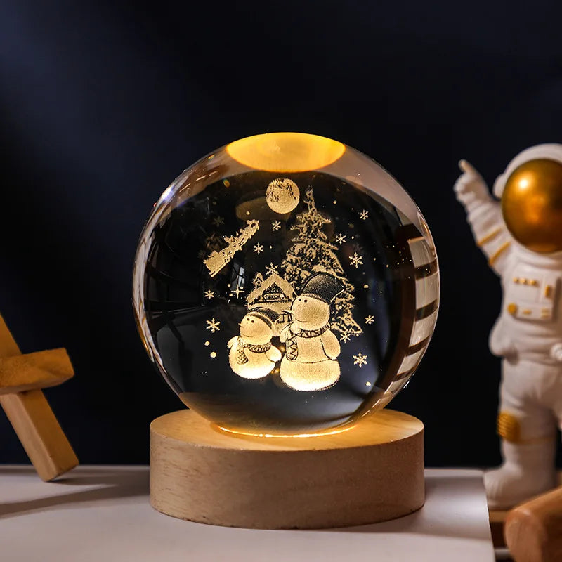 3D Crystal Ball Planet Night Light(6/8 cm)Premium Quality