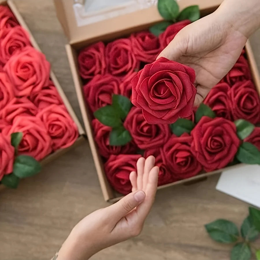 25pcs Artificial Rose Stems(DIY Bouquets)
