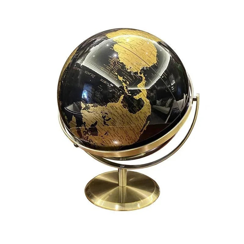 Premium European-Style Rotating Globe, Black & Gold(20/23 cm)