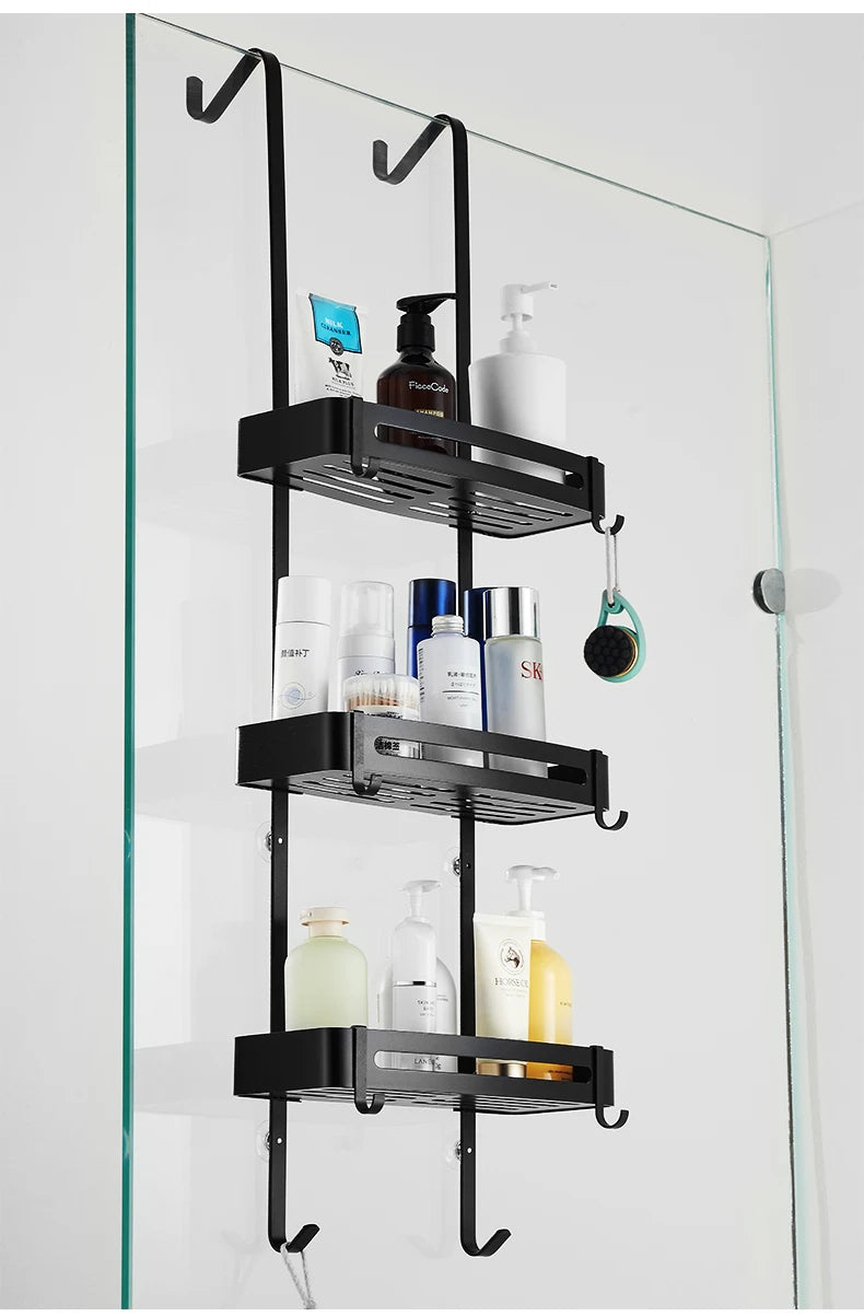 Nail-Free Hanging Bath Shelves