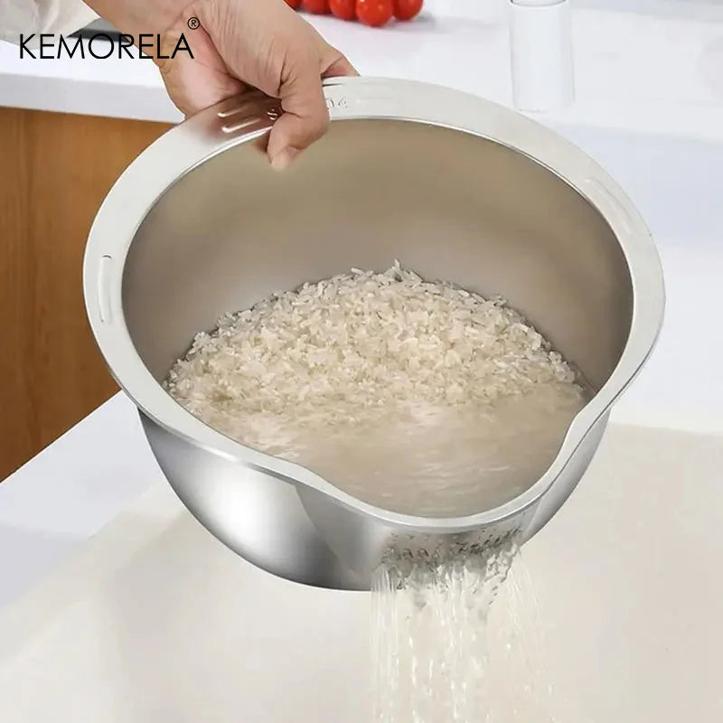 Rice,Fruit,Vegetable Washer Strainer Bowl Stainless Steel