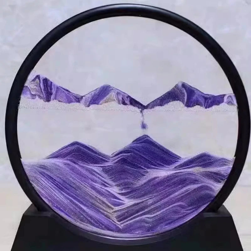 3D Hourglass Quicksand Sand Art Round Glass