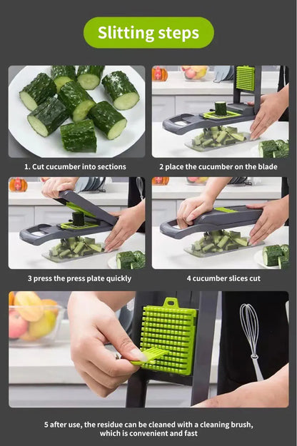 12 in 1 Multifunctional Veggie Slicer & Chopper Set(1 Pc)