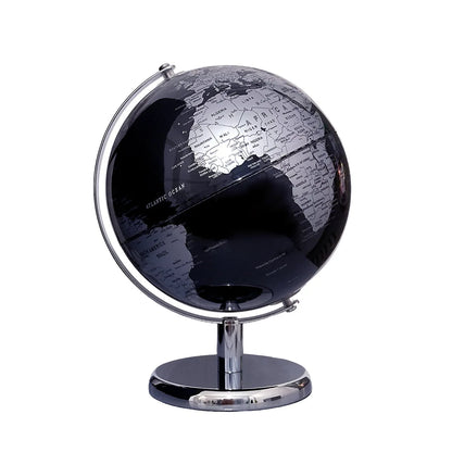 Premium European-Style Rotating Globe, Black & Gold(20/23 cm)