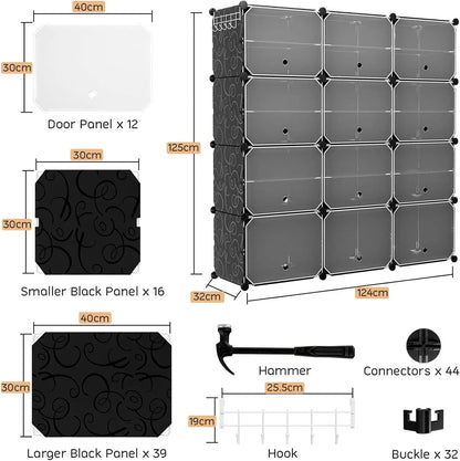 Expandable 48-Pair Shoe Organizer with Door(8-Tier)