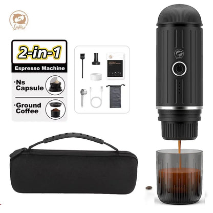 2 in 1 Travel Coffee Maker Electric Portable Espresso Coffee Machine
