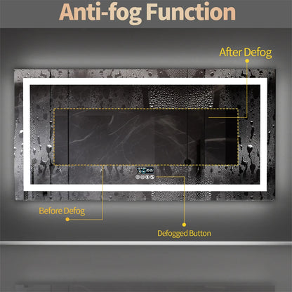 Large Illuminated LED Bluetooth Vanity Mirror(Anti-Fog)