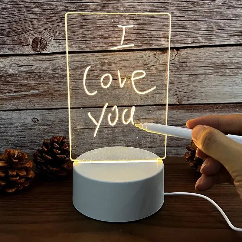 Transparent Creative LED Night Board with Pen & Eraser