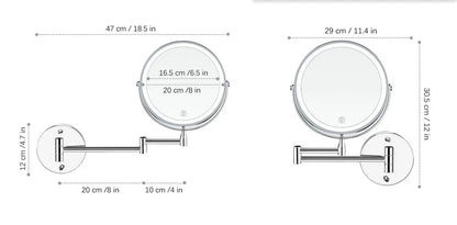 8" Rechargeable Vanity Mirror(10x Magnification)