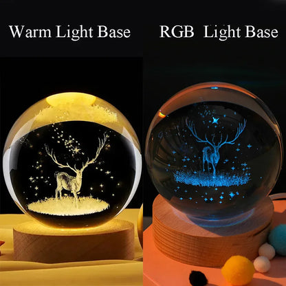 3D Crystal Ball Night Light Lamp