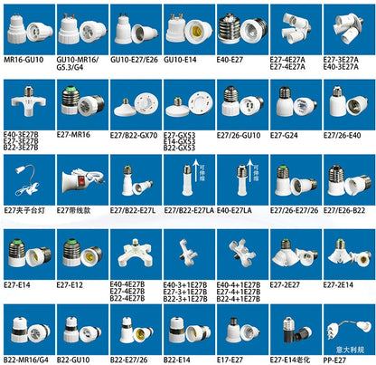 E27 LED Bulb Base Converter Socket