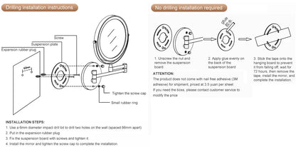 8" Rechargeable Vanity Mirror(10x Magnification)