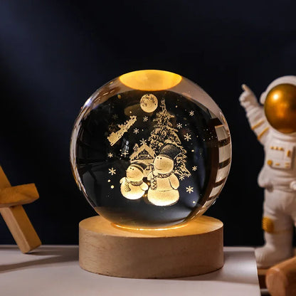 3D Crystal Ball Planet Night Light(6/8 cm)Premium Quality
