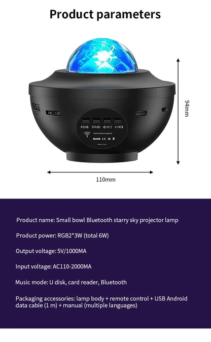 LED Starry Galaxy Projector Night Light