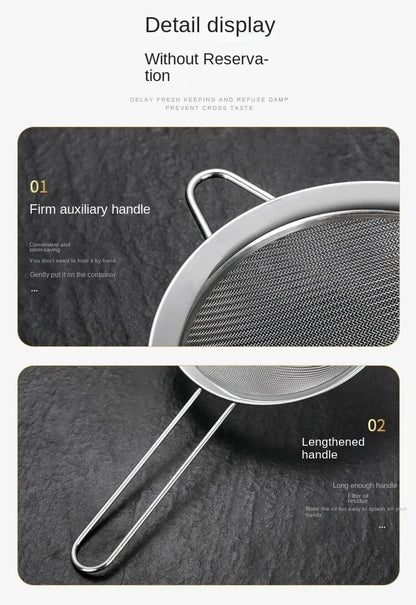 Set of 3 Fine Mesh Strainer Stainless Steel Skimmer