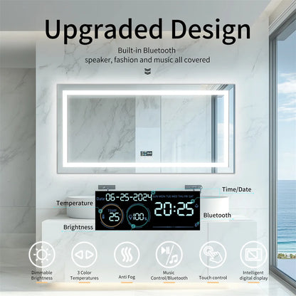 Large Illuminated LED Bluetooth Vanity Mirror(Anti-Fog)