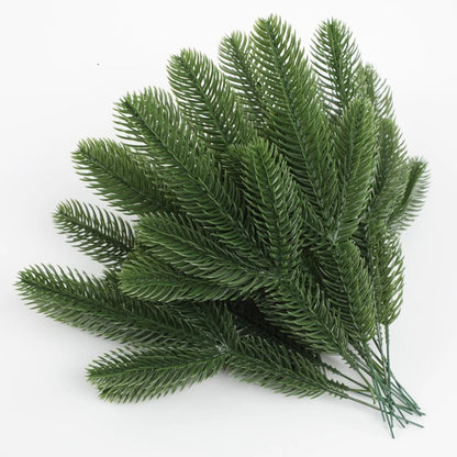 Christmas Pine Branches with Red Berries (10 Pcs)