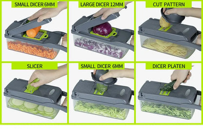 12 in 1 Multifunctional Veggie Slicer & Chopper Set(1 Pc)