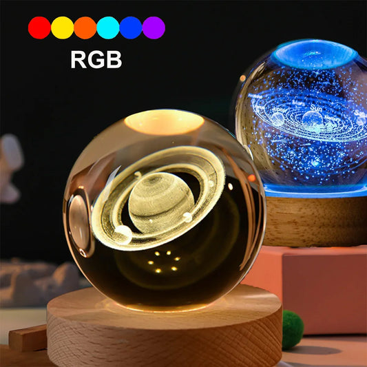 3D Crystal Ball Night Light Lamp
