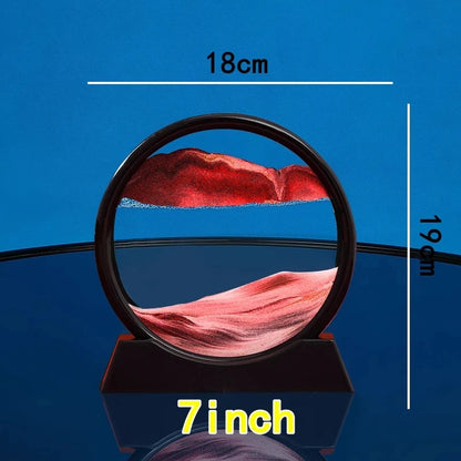 3D Hourglass Quicksand Sand Art Round Glass