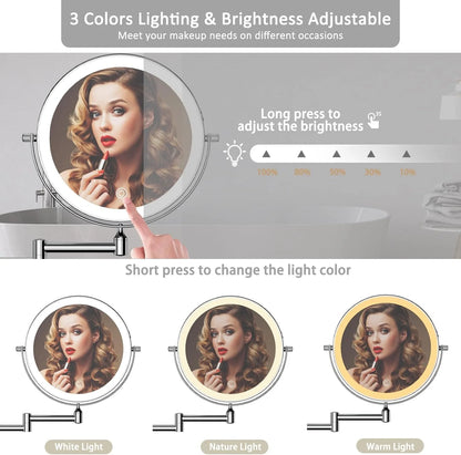 8" Rechargeable Vanity Mirror(10x Magnification)