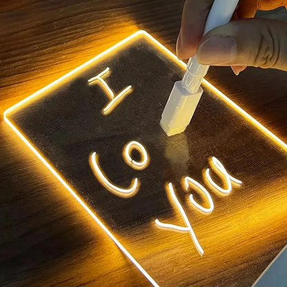 Transparent Creative LED Night Board with Pen & Eraser