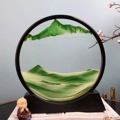 3D Hourglass Quicksand Sand Art Round Glass