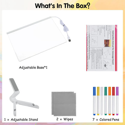 LED Note Board with 7 Color Pens