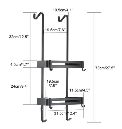 Nail-Free Hanging Bath Shelves