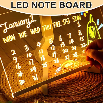 LED Note Board with 7 Color Pens