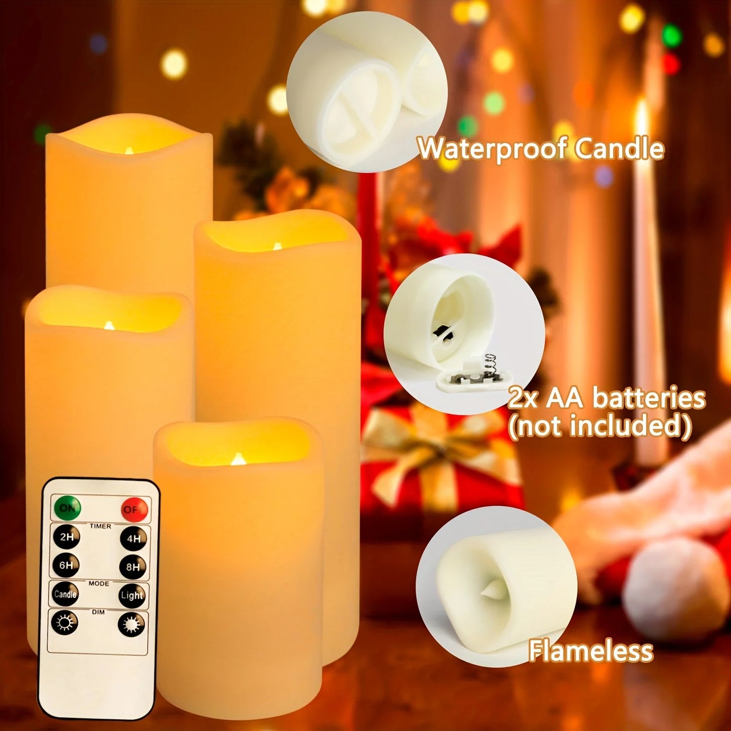 Waterproof Flameless Candles with Remote