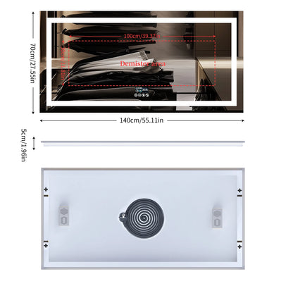 Large Illuminated LED Bluetooth Vanity Mirror(Anti-Fog)