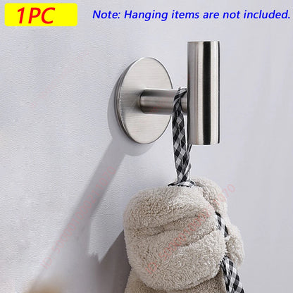 2Pcs Stainless Steel Adhesive Wall Hooks