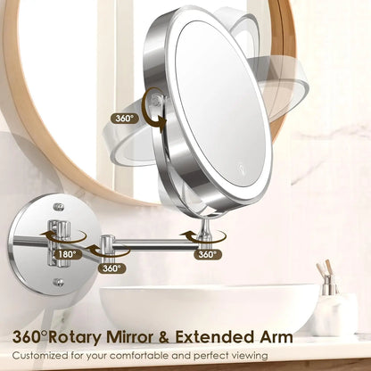 8" Rechargeable Vanity Mirror(10x Magnification)