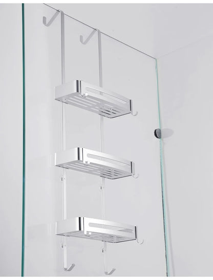 Nail-Free Hanging Bath Shelves