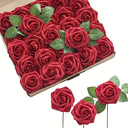 25pcs Artificial Rose Stems(DIY Bouquets)